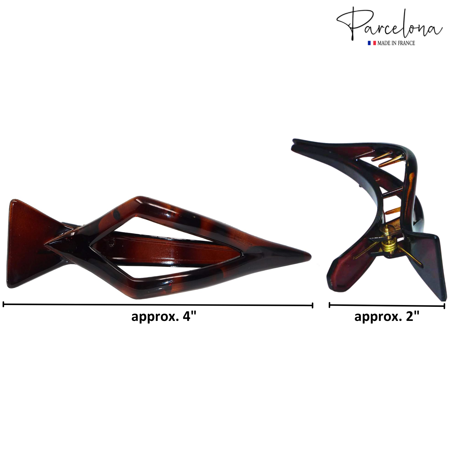 Parcelona French Cardinal Beak Shell Cellulose Medium Hair Slider Yoga Claw Clip