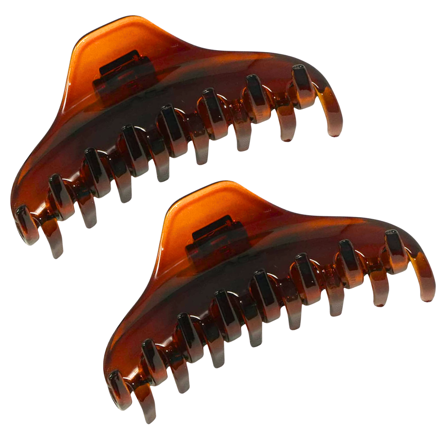 Parcelona French Boss Thin and Narrow Celluloid Hair Claws for Women (2 Pcs)