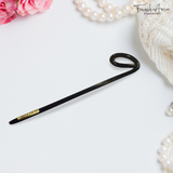 French Amie Cle Handmade Black Cellulose Chignon Bun Hair Pin Stick 6 Inches