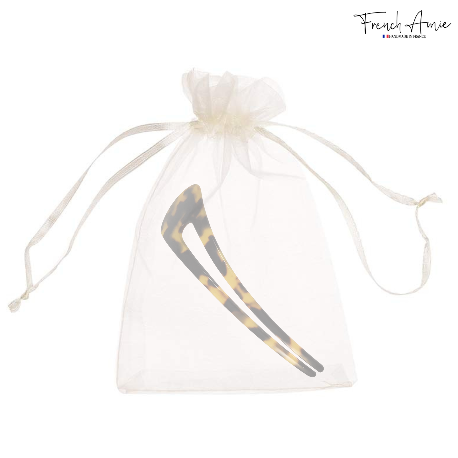 French Amie Grace Long Tokyo Large Cellulose Acetate Chignon U Hair Pin Stick