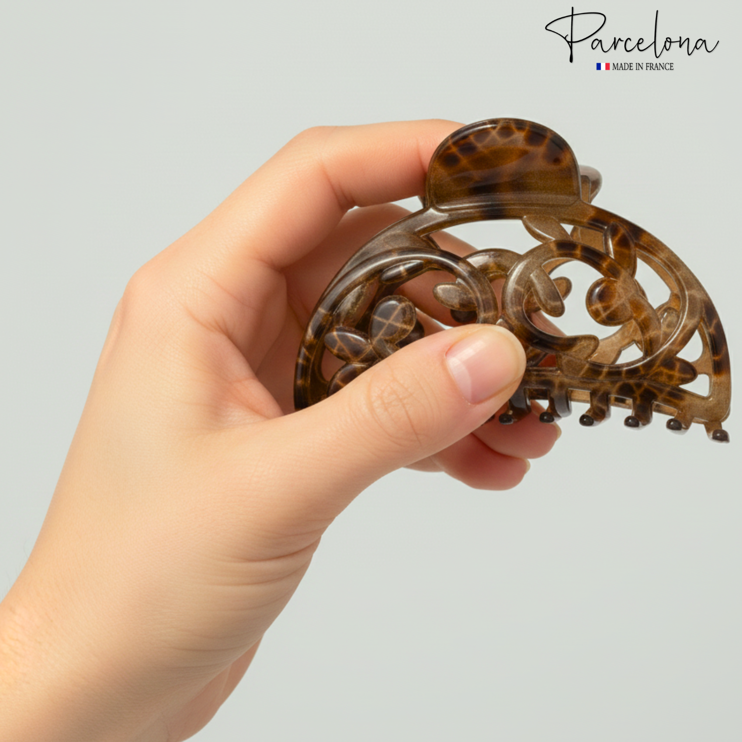 Parcelona French New Jardin Medium Cellulose Jaw Hair Claw for Women and Girls