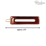 Parcelona French Tunis Medium Celluloid Acetate Side Slide Hair Pins for Women