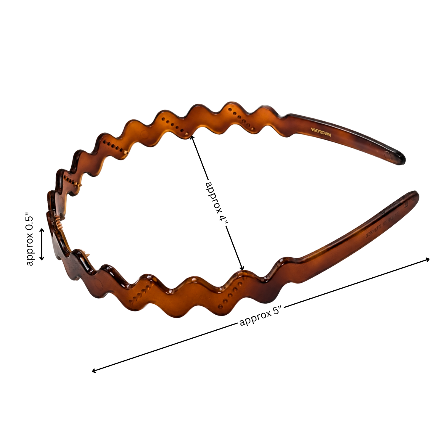 Parcelona French Wave Thin Tortoise Shell Cellulose Acetate Headband for Women