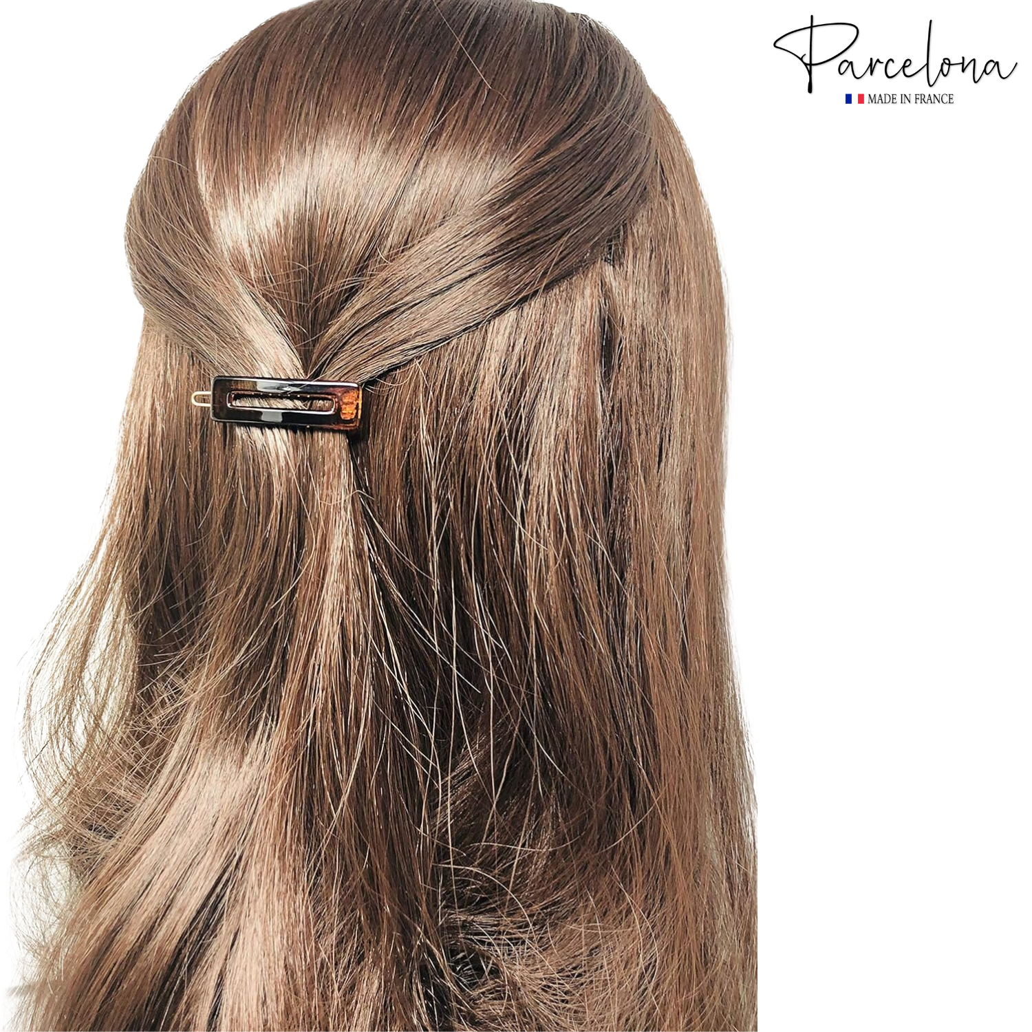 Parcelona French Tunis Medium Cellulose Acetate Side Slide Hair Pins for Women