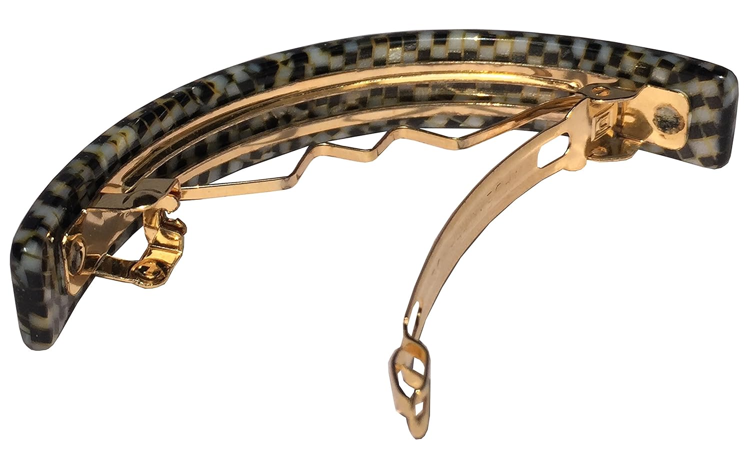 French Amie Curved Small Cellulose Handmade Hair Barrette for Women and Girls