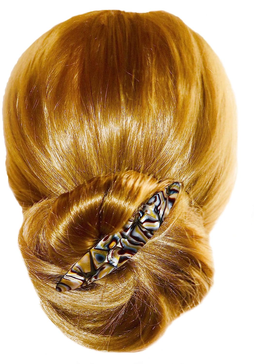 French Amie Large Oval Handmade Cellulose Hair Clip Barrette for Women