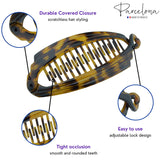 Parcelona French Broad Rectangle Savana Ponytail Interlocking Banana Hair Clip