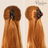 Parcelona French Junco Medium Tortoise Shell Celluloid Jaw Hair Claw for Women