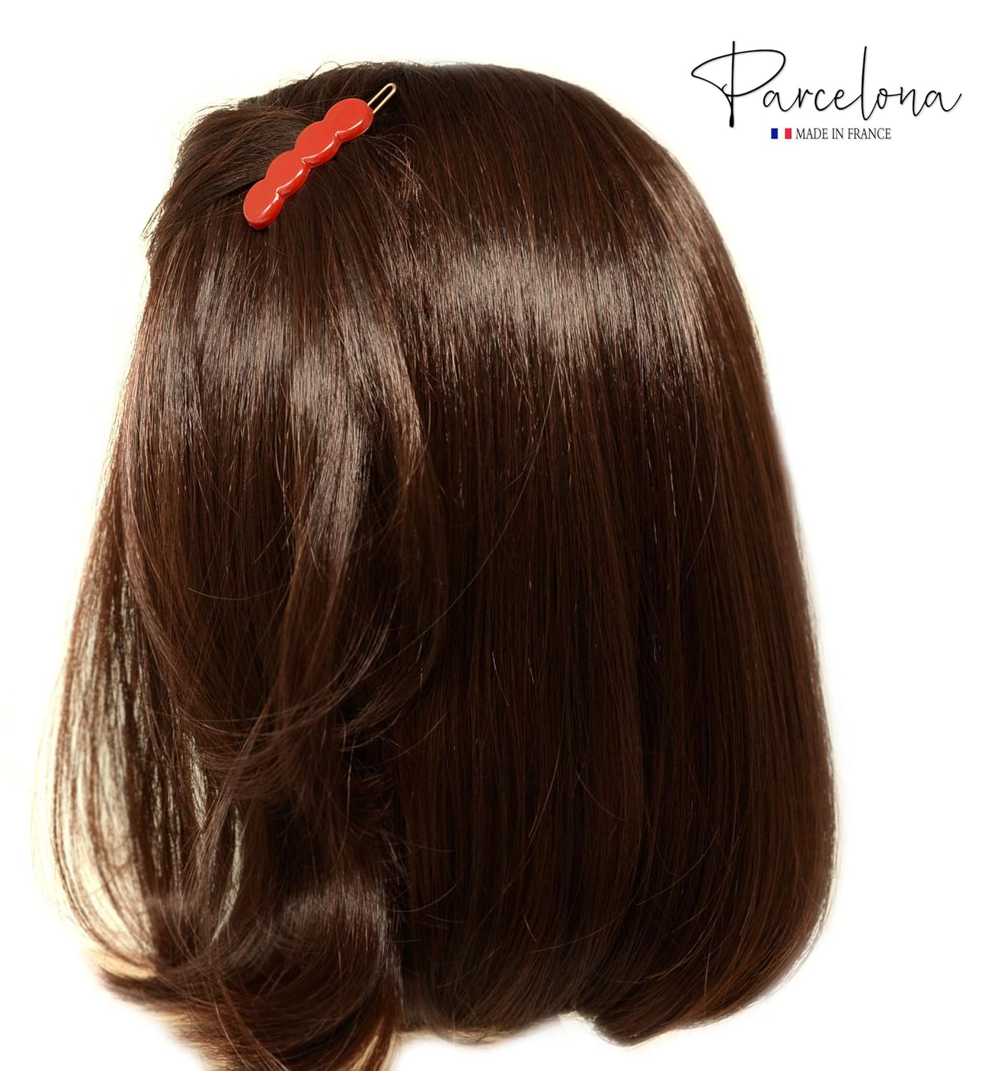 Parcelona French Circle Scallop Small Cellulose Hair Barrettes for Women(8 Pcs)