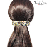 French Amie Long Rectangle Handmade Large Hair Barrette Clip for Women N Girls