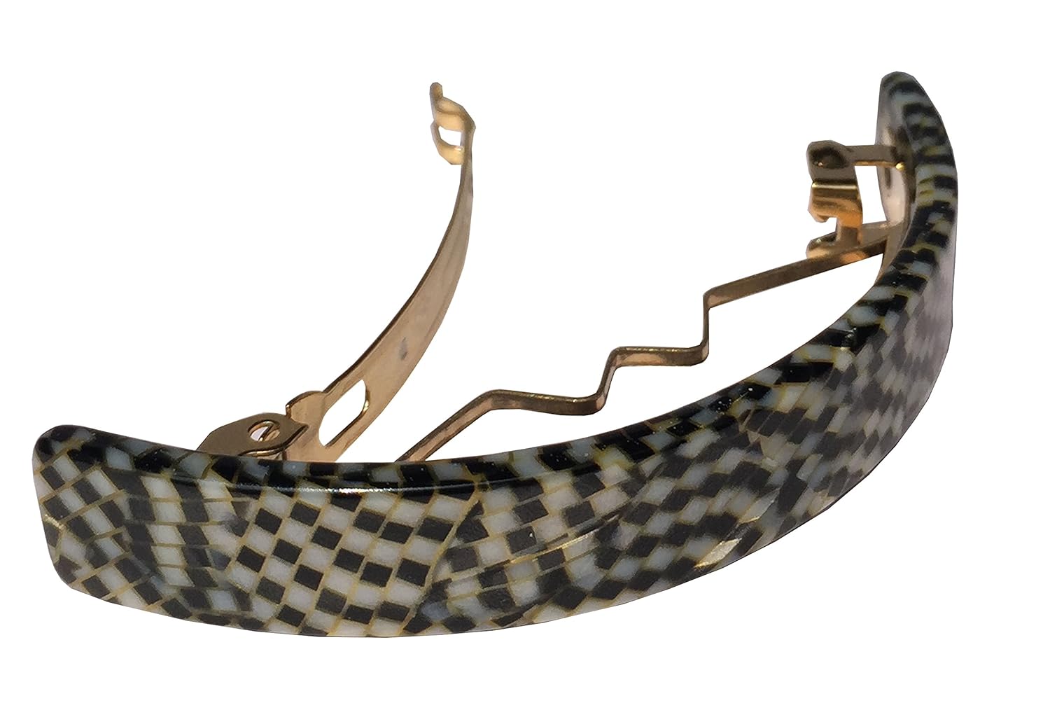 French Amie Curved Small Celluloid Handmade Hair Barrette for Women and Girls
