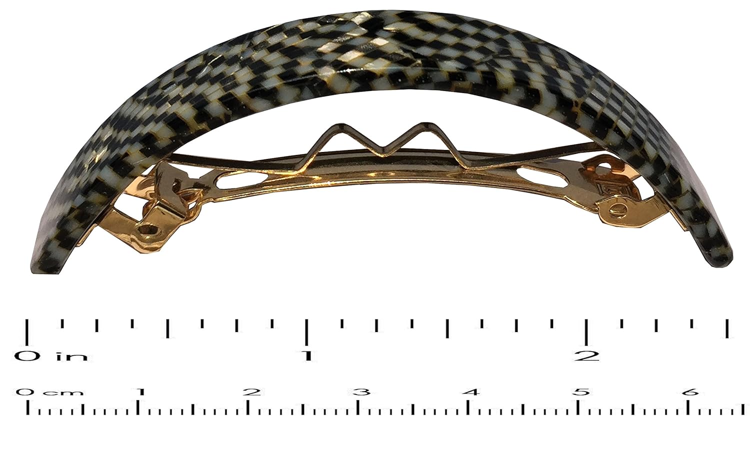French Amie Curved Small Cellulose Handmade Hair Barrette for Women and Girls
