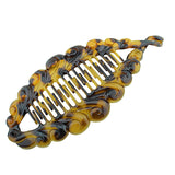 Parcelona French Swirl Fish Large 6" Celluloid Banana Hair Clip for Women