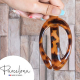 Parcelona French Buckle Cut Out Savana Large 4” Celluloid  Hair Clip Barrette