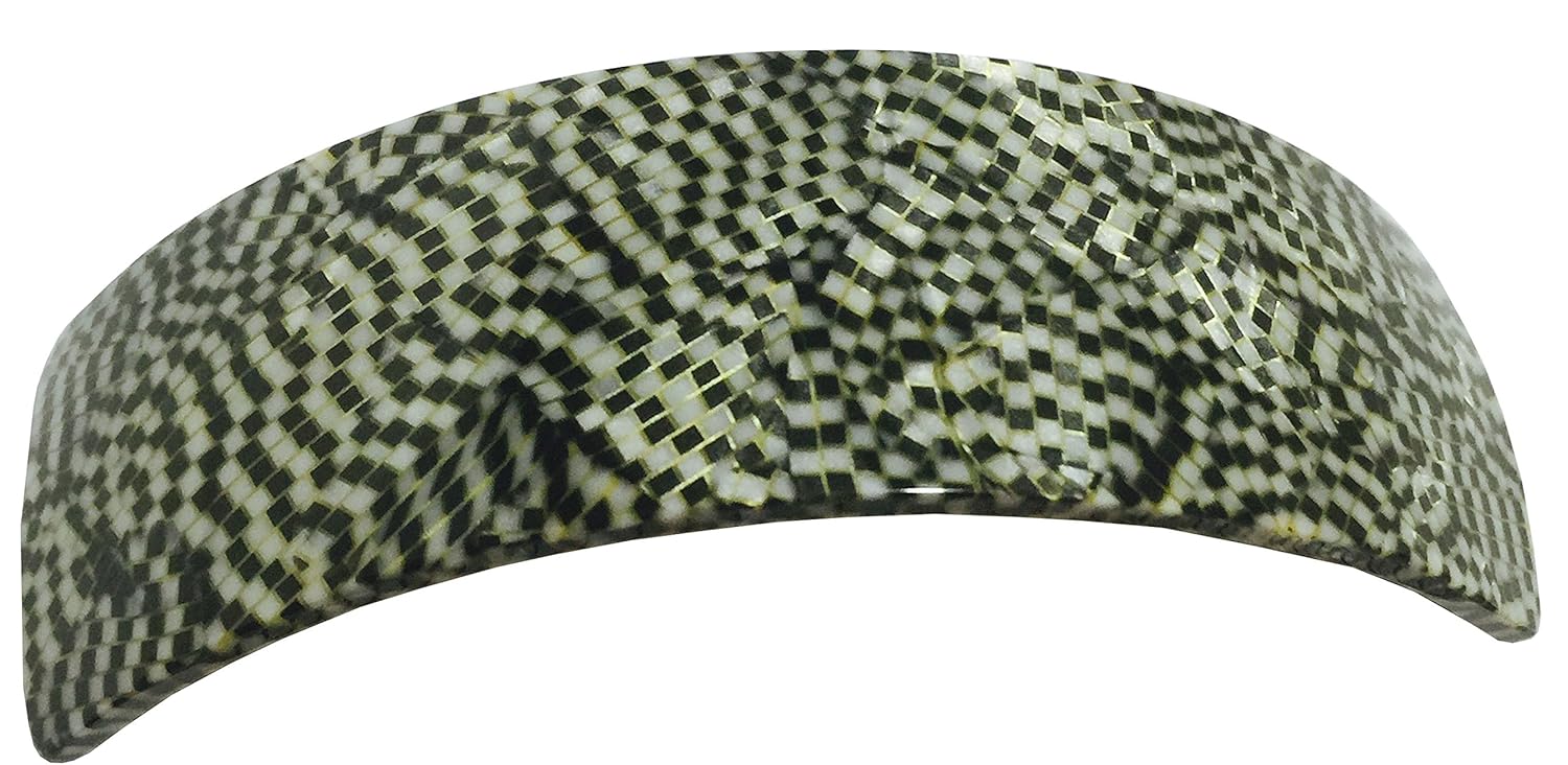 French Amie Handmade Curved Medium Automatic Strong Grip Hair Clip Barrette