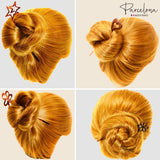 Parcelona French Lavish Large Shell Celluloid Hair Bun Sticks for Women(4 Pcs)