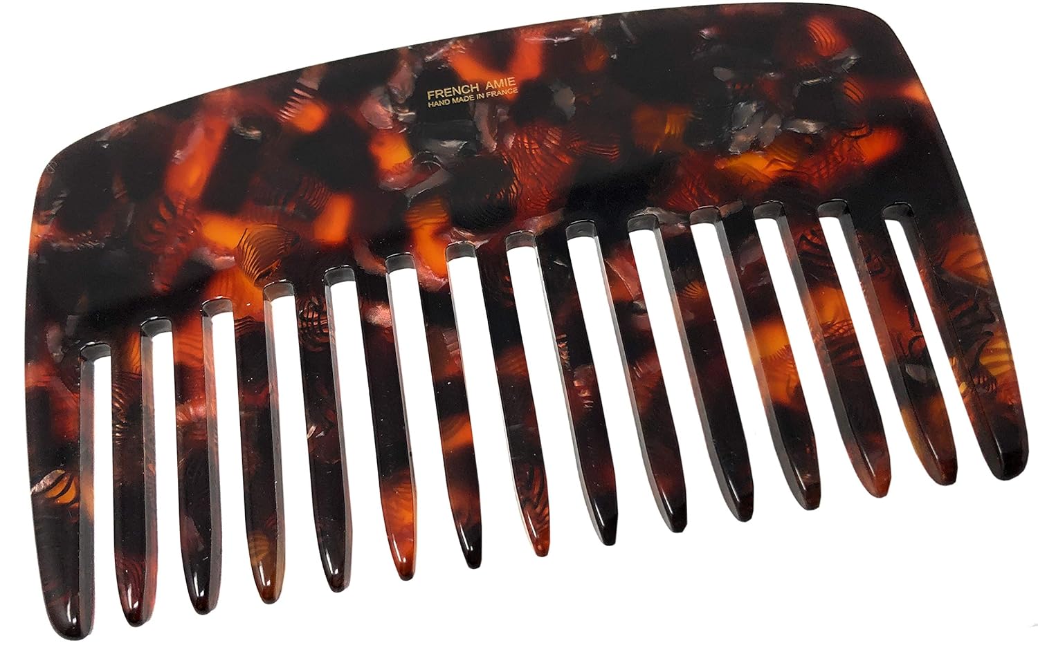 French Amie Pocket Comb Small Cellulose Handmade Wide Tooth Non Static Hair Comb