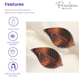 Parcelona French Autumn Leaf Shell Small Celluloid Hair Clip Barrettes(2 Pcs)