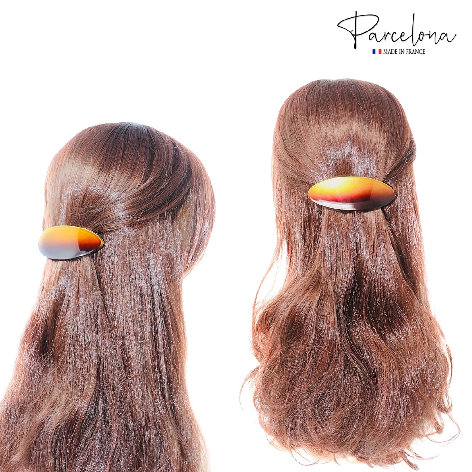 Parcelona French Oval Large 4" Cellulose Automatic Hair Barrette for Women