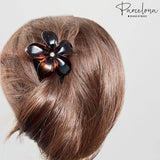 Parcelona French Belle Flower Shell Chignon Celluloid Hair U Stick Pin
