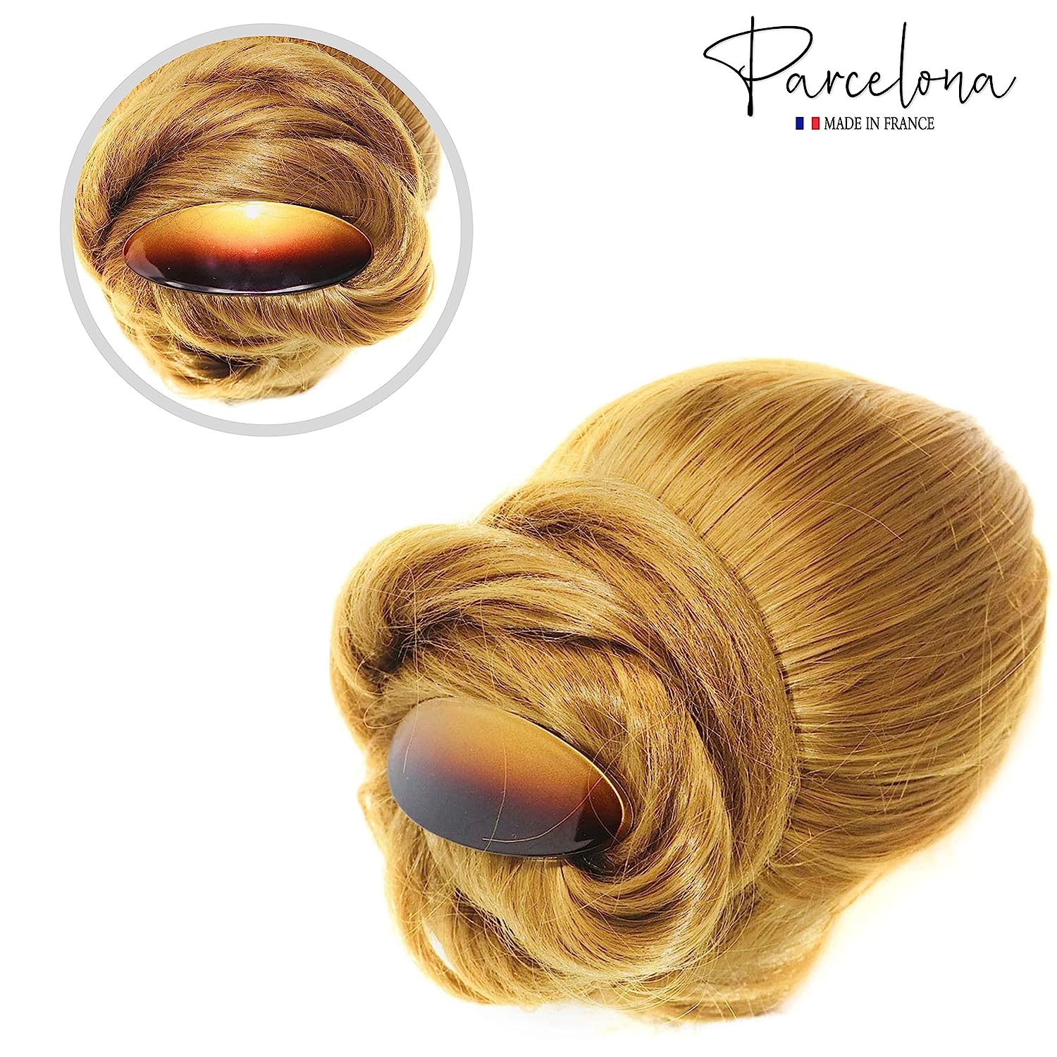 Parcelona French Oval Large 4" Cellulose Automatic Hair Barrette for Women