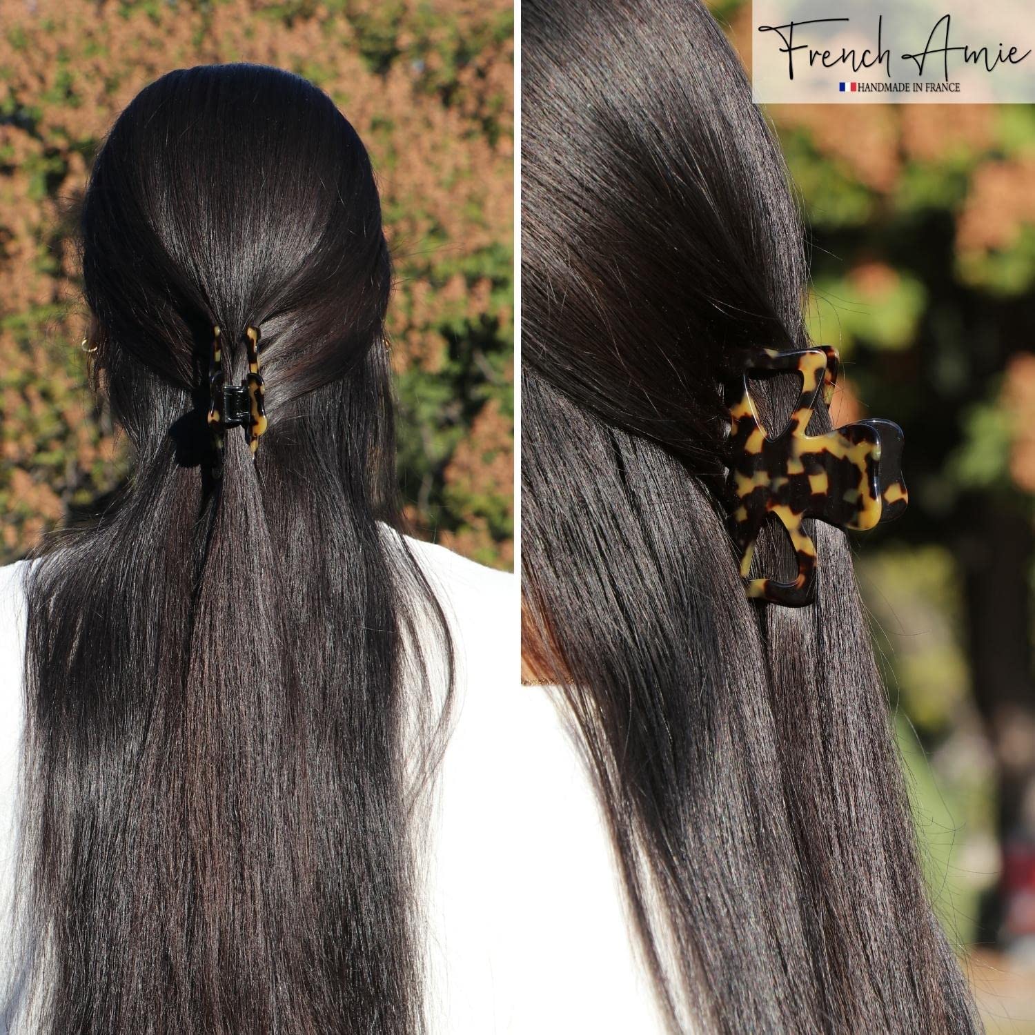 French Amie Classic Butterfly 3" Medium Handmade Cellulose Hair Claw