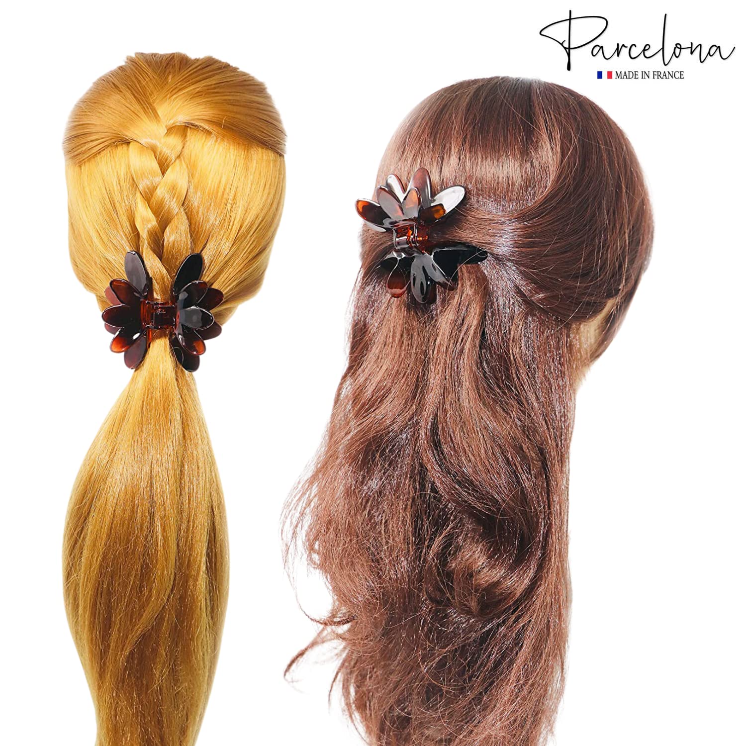 Parcelona French Butterfly 3" Medium Shell Cellulose Jaw Hair Claw for Women