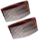 Parcelona French Zig Zag Small Celluloid Acetate 23 Teeth Side Hair Combs(2 Pcs)