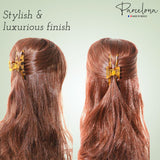 Parcelona French Pinch Medium Celluloid Covered Spring Jaw Hair Claw for Women
