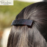 Parcelona French Oblong Mesh Tortoise Shell Large Hair Clip Barrette for Women