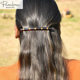 Parcelona French Long Narrow Crystals Large Celluloid Acetate Hair Clip Barrette