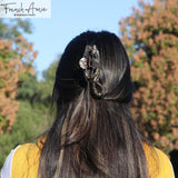 French Amie Flower Bloom 3" Handmade Celluloid No Slip Grip Hair Claw Clip