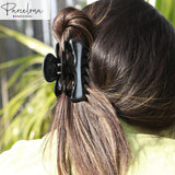 Parcelona French Chat Yeux Shell & Black Celluloid Medium  3.5 Inch Hair Claw