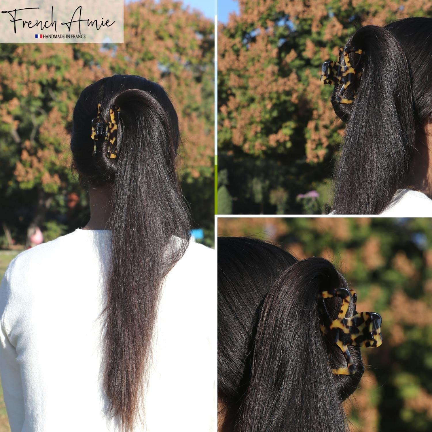 French Amie Classic Butterfly 3" Medium Handmade Cellulose Hair Claw