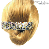 French Amie Long Rectangle Handmade Large Hair Barrette Clip for Women N Girls