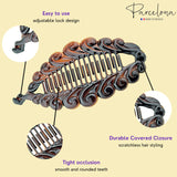 Parcelona French Swirl Fish Large 6" Celluloid Banana Hair Clip for Women