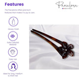 Parcelona French Belle Flower Shell Chignon Celluloid Hair U Stick Pin