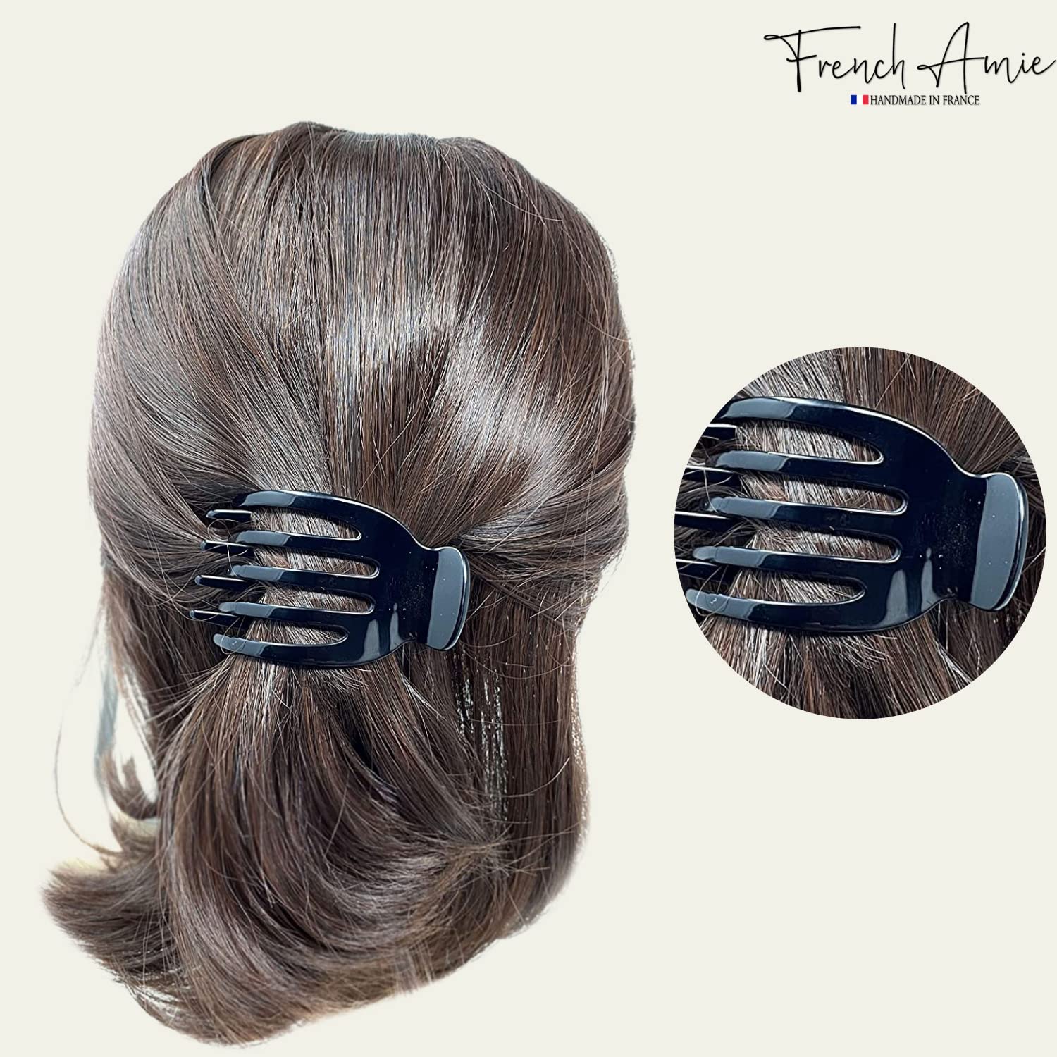 French Amie Bear Paw Small 2 ¾” Cellulose Handmade Yoga Jaw Hair Claw for Women