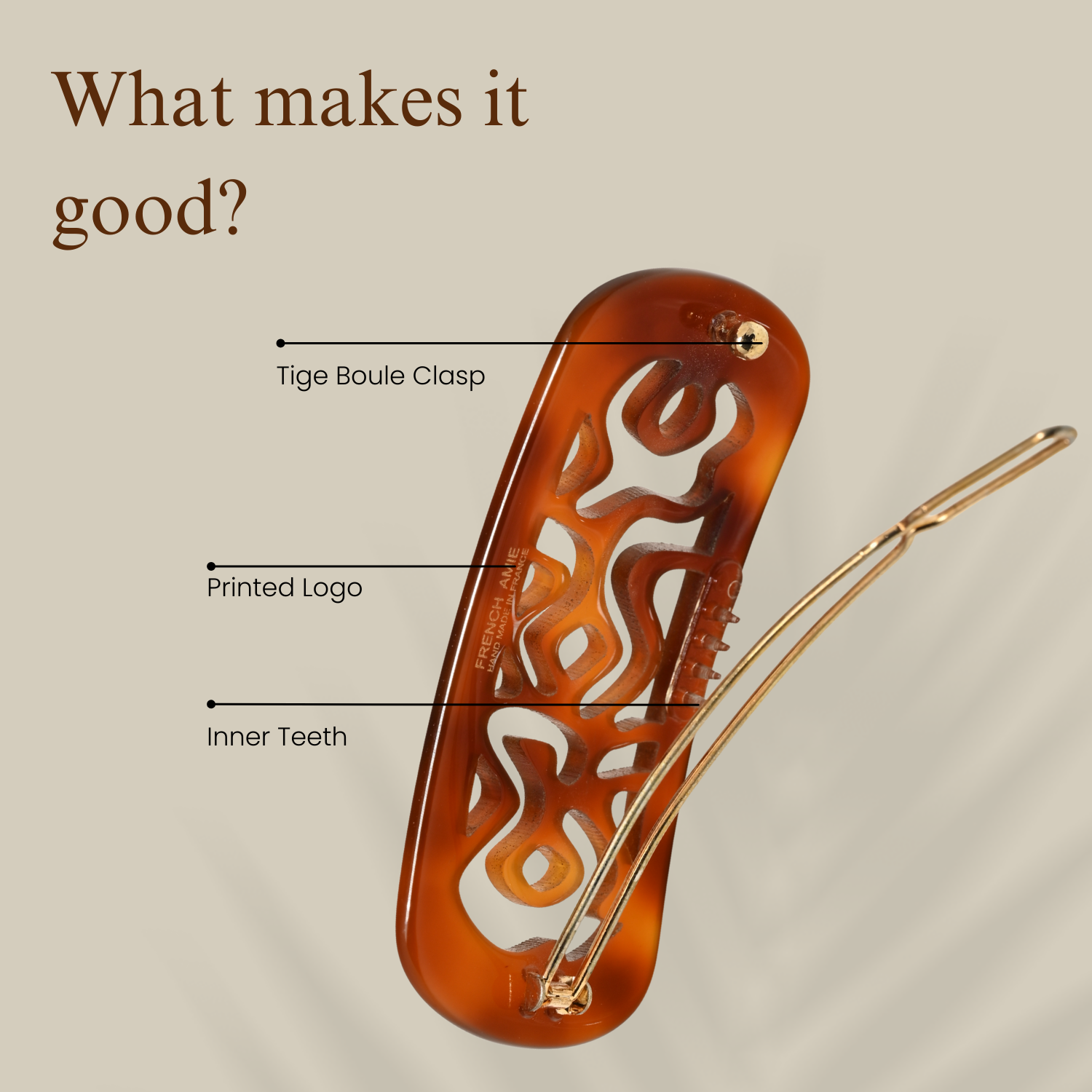 French Amie Swirls 2 ¼” Cellulose Handmade Tige Boule Snap Hair Clips for Women