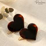 Parcelona Heart 1.75" Tortoise Shell Hair Clip Small Tige Boule Barrette