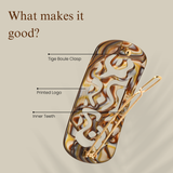 French Amie Swirls 2 ¼” Celluloid Handmade Tige Boule Snap Hair Clips for Women