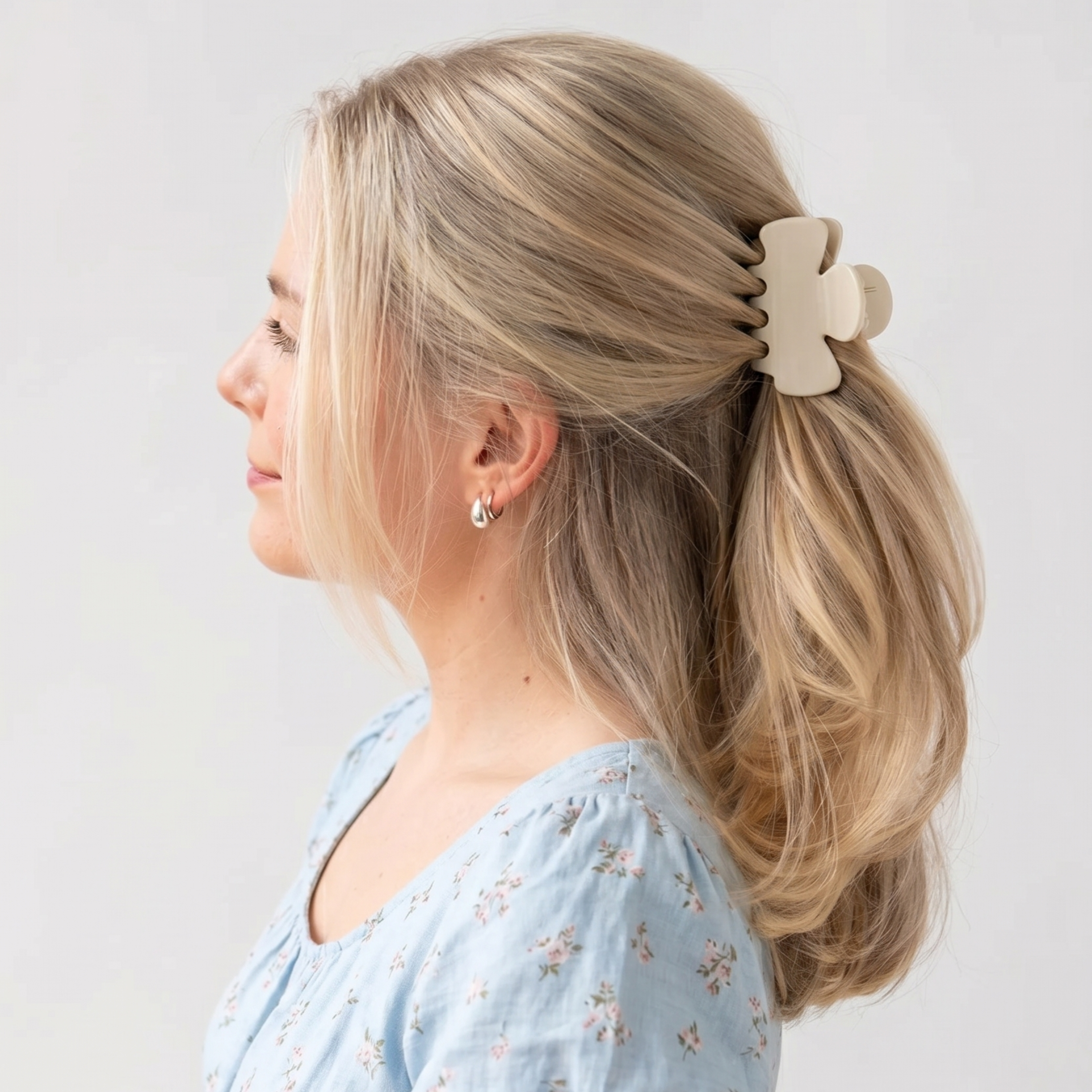 French Amie Grace Small 2” Cellulose Handmade Flexible Hair Claw for Thin Hair