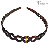 Parcelona French Bubbles Light Shell Cellulose 1/2 Inch Hair Head Band Headband