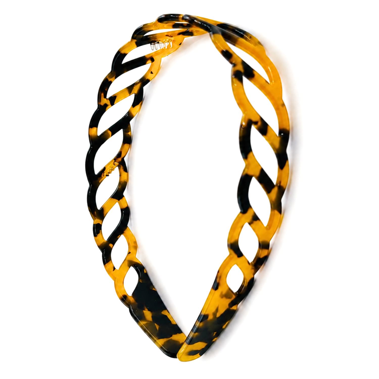 Moeni Twist Acetate Headband with Inner Teeth for Women and Girls