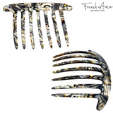 French Amie 7 Teeth Handmade Celluloid Side Hair Comb for Women and Girls