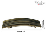 Parcelona Oblong Grey Beige 3.5 Inch Celluloid Automatic Hair Clip Hair Barrette