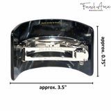 French Amie Half Circle 2 1/4" Medium Pearl Black Curved Handmade Hair Clip