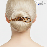 Parcelona French Large Twist N Clip Chain Link Metal Free Hair Clip Accessories