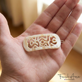 French Amie Swirls 2 ¼” Celluloid Handmade Tige Boule Snap Hair Clips for Women