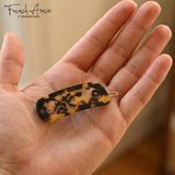 French Amie Swirls 2 ¼” Celluloid Handmade Tige Boule Snap Hair Clips for Women